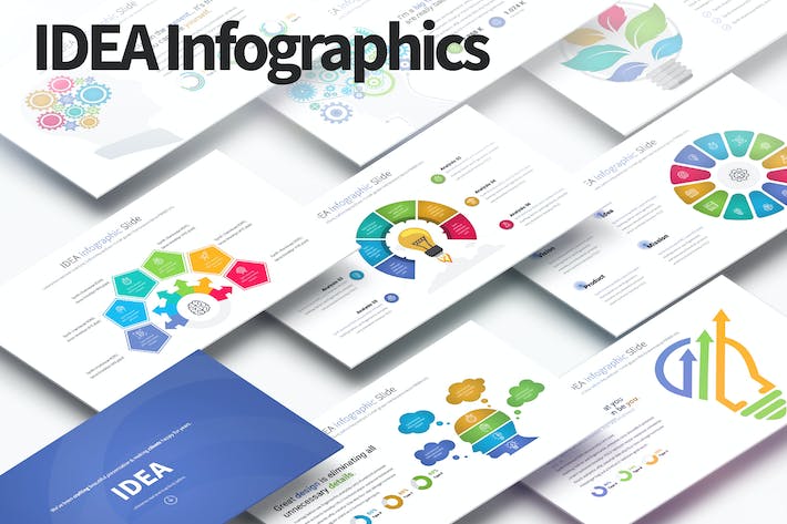 彩色创意信息图形图表PPT模板 - 顶尖PPT