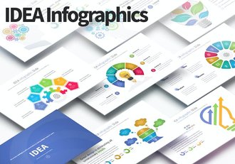 彩色创意信息图形图表PPT模板 - 顶尖PPT