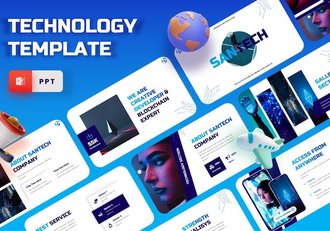 网络科技技术PowerPoint模板 - 顶尖PPT