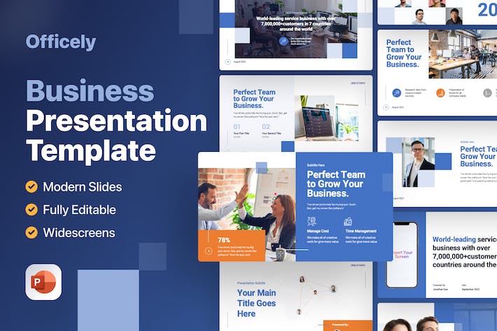 商务风格办公合作PPT模板 - 顶尖PPT