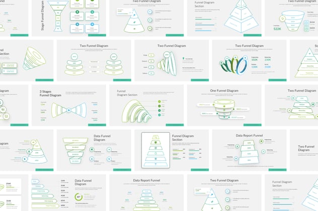 线稿漏斗图形PPT模板 - 顶尖PPT