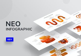 橙色信息图形keynote模板 - 顶尖PPT