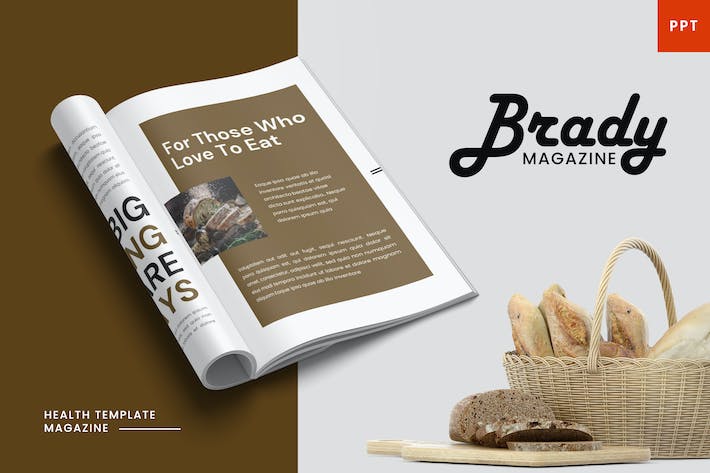 美食家杂志排版内容展示PPT模板 - 顶尖PPT