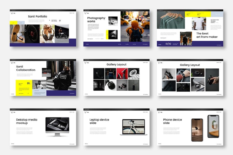 蓝黄色品牌活动策划商务通用PPT模板 - 顶尖PPT