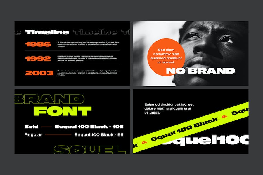 品牌创意大字报风格keynote模板 - 顶尖PPT