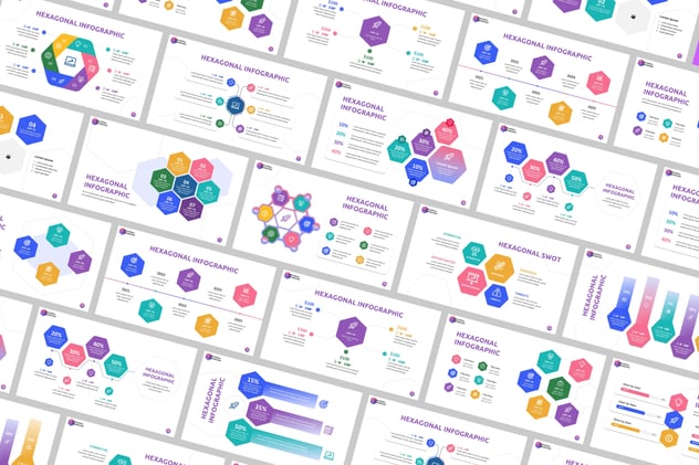 六边形信息图形PPT模板 - 顶尖PPT