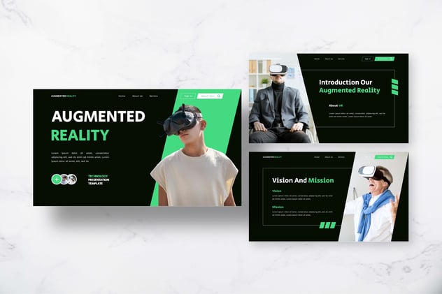 增强现实AR技术主题PPT模板 - 顶尖PPT