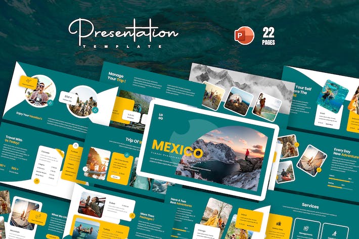 墨西哥旅游度假宣传介绍PPT模板 - 顶尖PPT