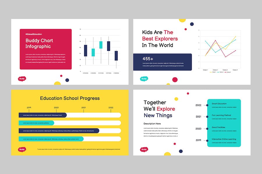 儿童教育在线课程学习展示Keynote模板 - 顶尖PPT