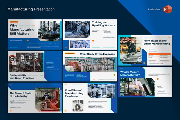 制造业项目成果展示PowerPoint模板 - 顶尖PPT