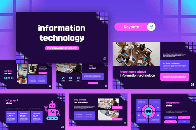 信息技术行业解决方案展示Keynote模板 - 顶尖PPT