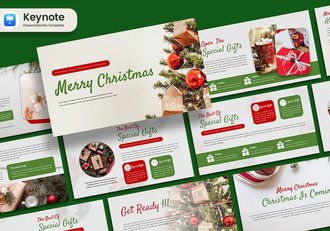创意红绿圣诞节祝福圣诞节快乐keynote模板 - 顶尖PPT