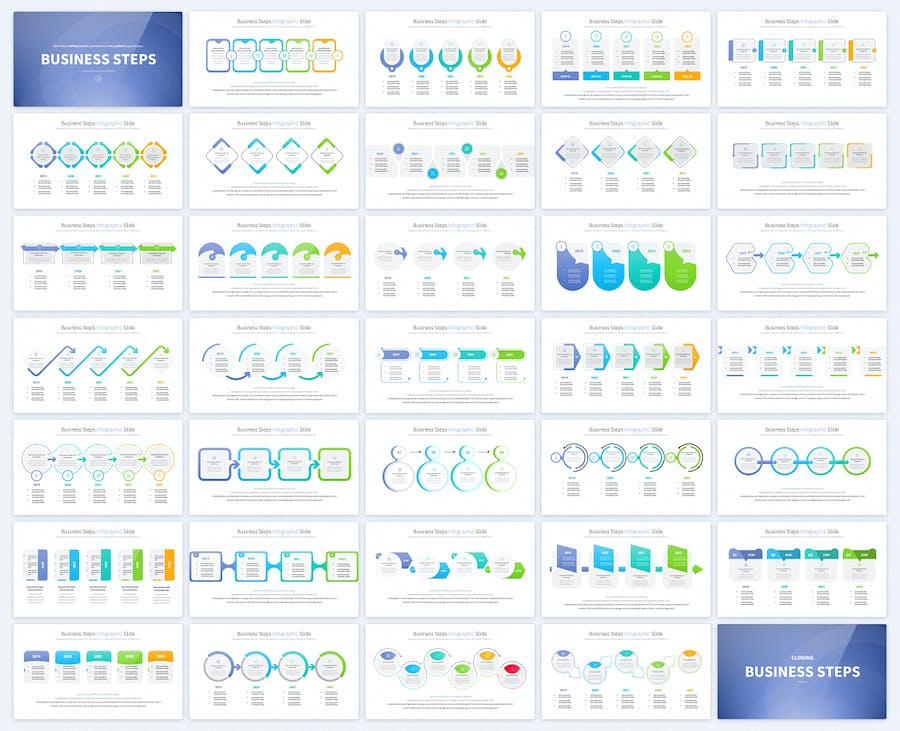业务步骤信息图形PPT模板 - 顶尖PPT