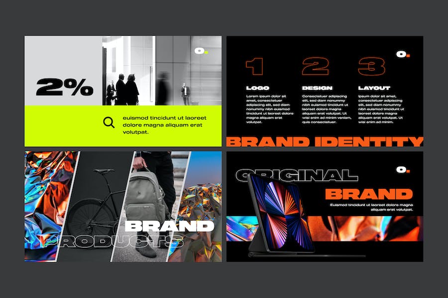 品牌创意大字报风格keynote模板 - 顶尖PPT