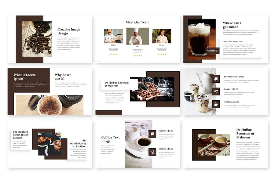 极简风格咖啡行业品牌展示Keynote模板 - 顶尖PPT