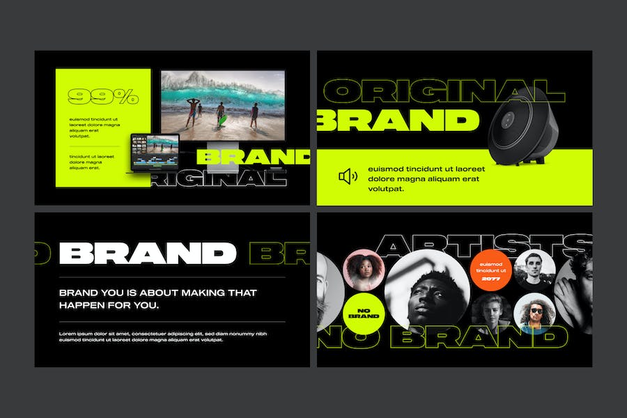 品牌创意大字报风格keynote模板 - 顶尖PPT