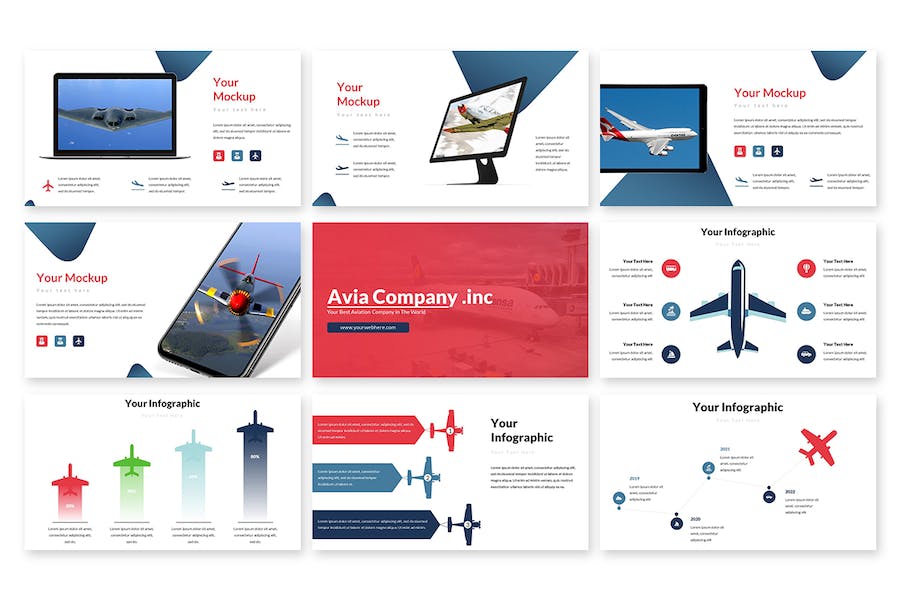 航空飞行主题商业演示Keynote模板 重试 - 顶尖PPT
