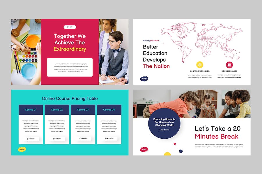 儿童教育在线课程学习展示Keynote模板 - 顶尖PPT