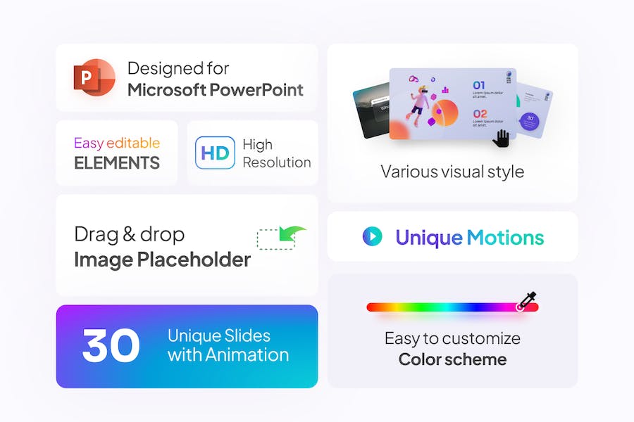 玻璃质感虚化背景3D人物图形PPT模板 - 顶尖PPT