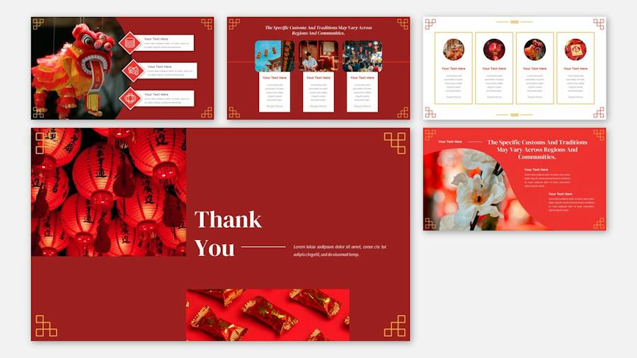 中国新年节日庆祝文化传播国外PPT模板 - 顶尖PPT