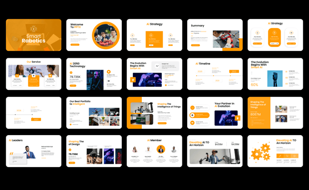 AI机器人人工智能演示PPT模板 - 顶尖PPT