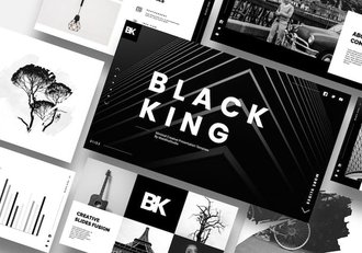 黑色极简创意PPT模板 - 顶尖PPT