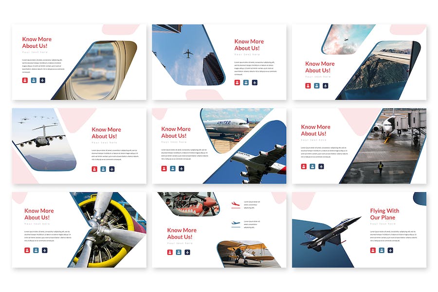 航空飞行主题商业演示Keynote模板 重试 - 顶尖PPT