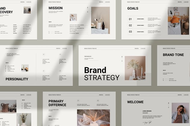 极简文艺风格品牌介绍PPT模板 - 顶尖PPT