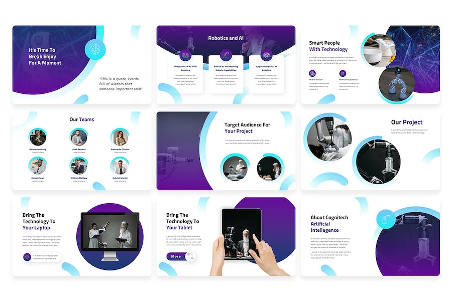 认知科技AI应用PPT模板 - 顶尖PPT