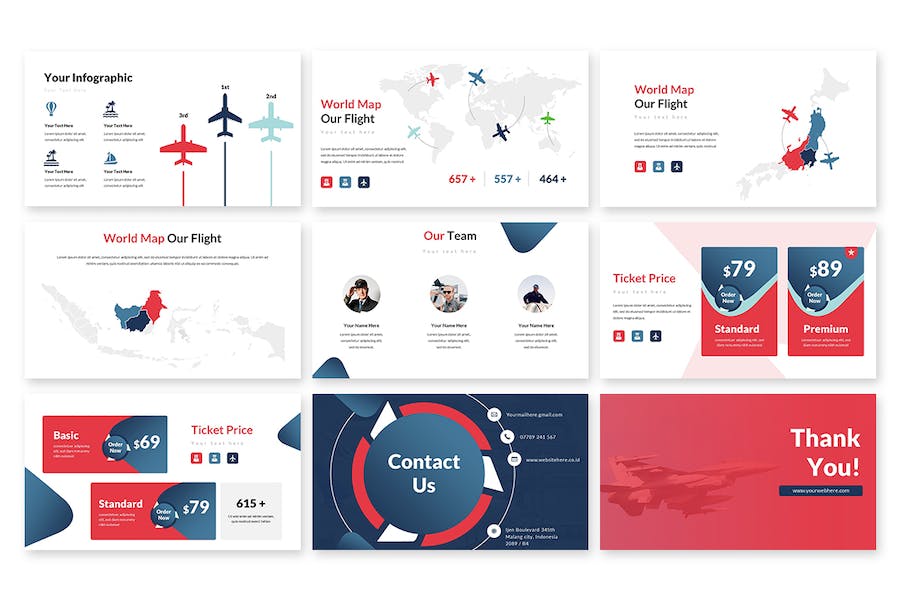 航空飞行主题商业演示Keynote模板 重试 - 顶尖PPT