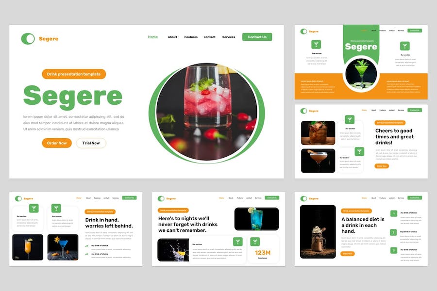 高级饮品饮料行业市场分析PPT模板 - 顶尖PPT