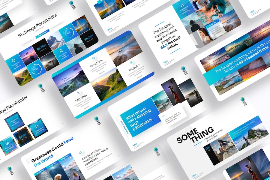 大气简约图片摄影展示旅游景点介绍宣传PPT模板 - 顶尖PPT