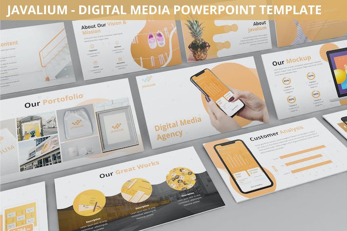 数字媒体内容展示传播推广PPT模板 - 顶尖PPT