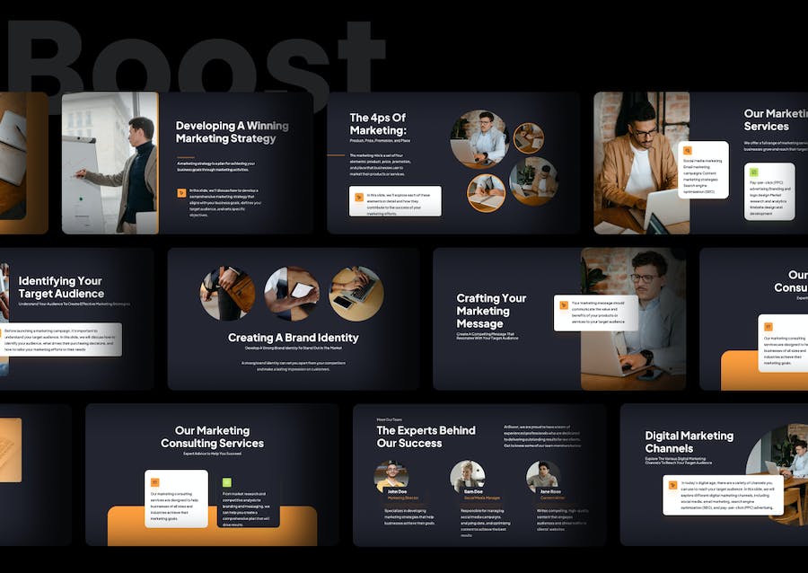 营销推广策略增长方案Keynote模板 - 顶尖PPT