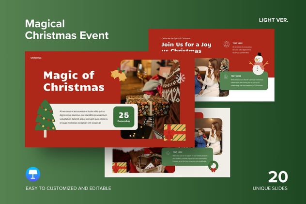 圣诞节魔幻活动演讲推介Keynote模板 - 顶尖PPT