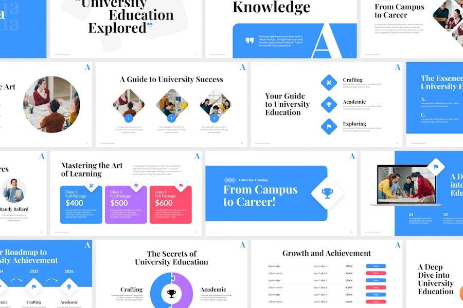 大学教育学术课程品牌Keynote模板 - 顶尖PPT