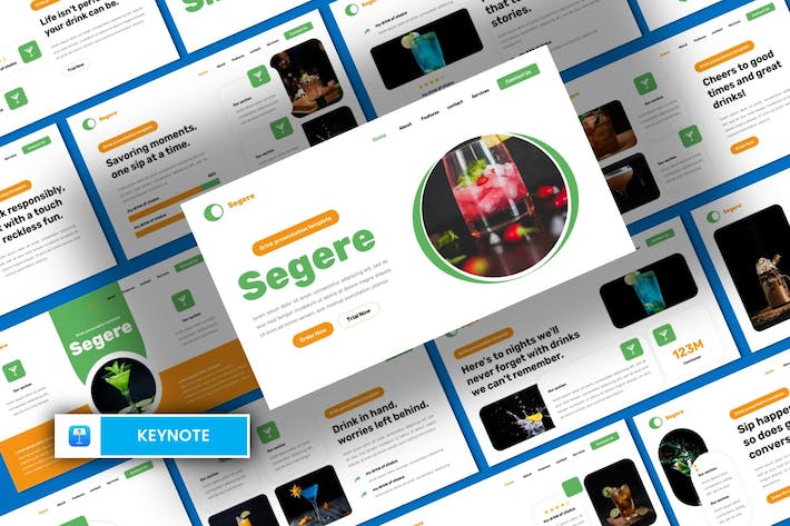 清新饮品饮料Keynote主题演讲 - 顶尖PPT