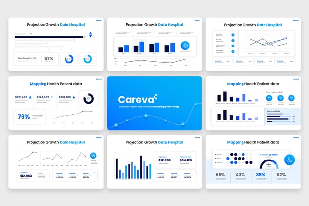 医疗行业数据仪表板PPT模板 - 顶尖PPT