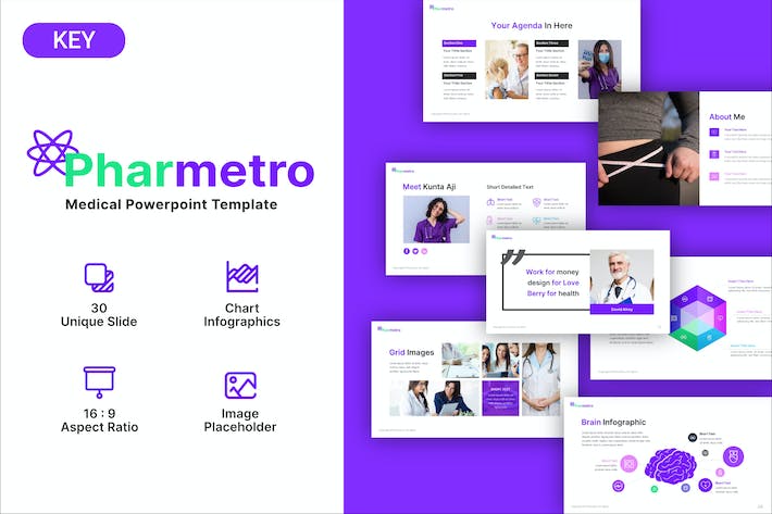 医疗公司介绍展示医学研究keynote模板 - 顶尖PPT
