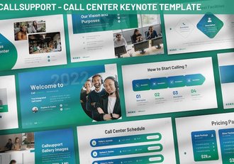 电话客服呼叫中心keynote模板 - 顶尖PPT