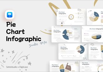 涂鸦风格饼形图keynote模板 - 顶尖PPT