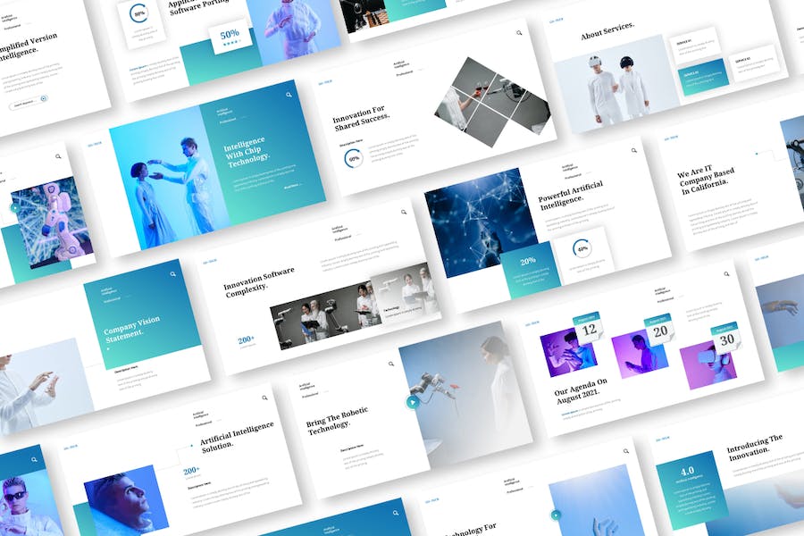 人工智能技术应用讲述Keynote模板 - 顶尖PPT