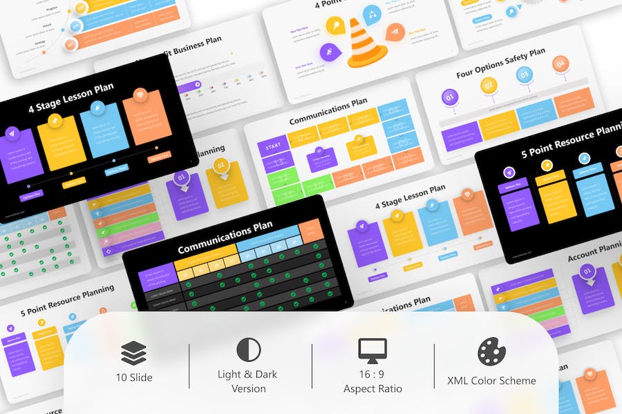 项目日程计划信息图表PPT模板 - 顶尖PPT