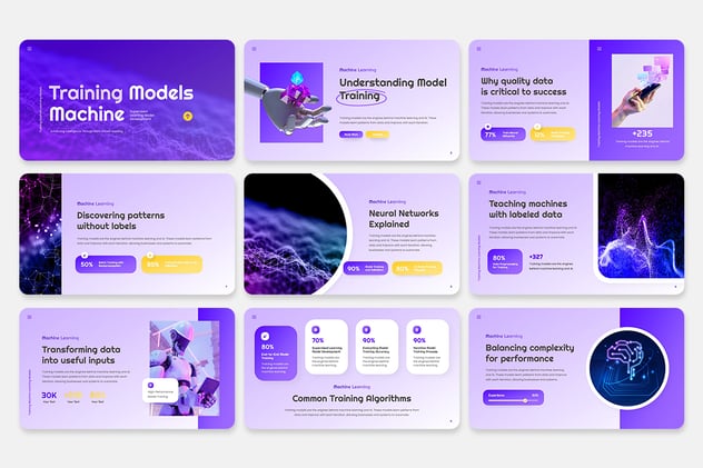 机器学习数据分析应用Keynote模板 - 顶尖PPT
