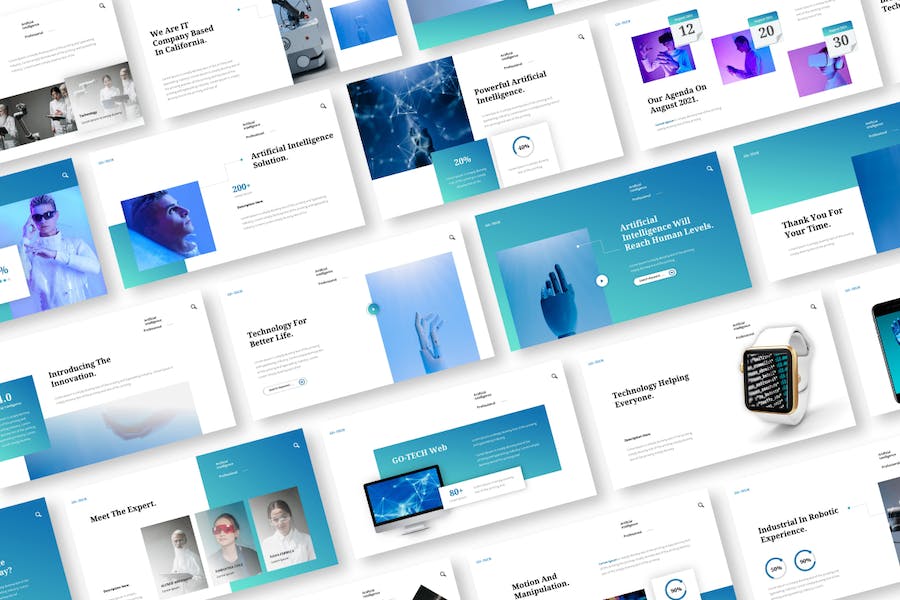 人工智能技术应用讲述Keynote模板 - 顶尖PPT