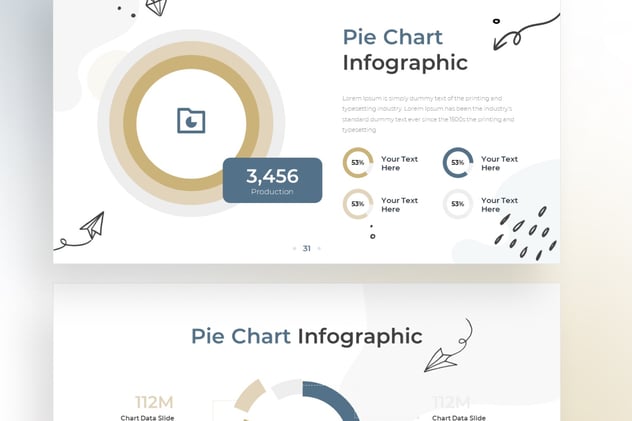 涂鸦风格饼形图keynote模板 - 顶尖PPT