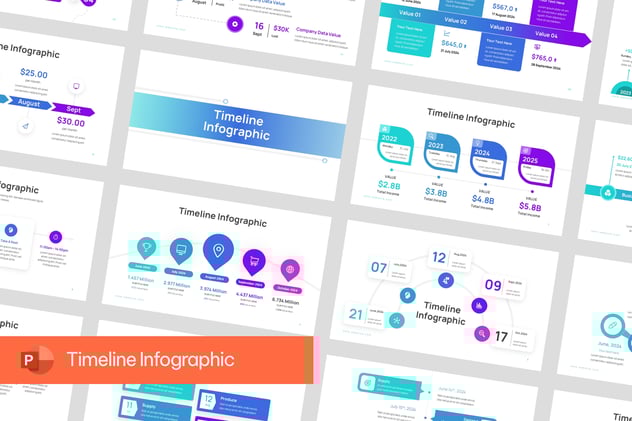 创意可视化时间轴信息图形PPT模板 - 顶尖PPT