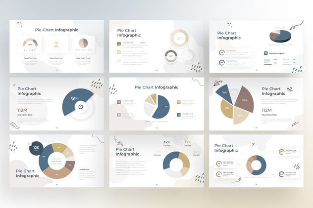 涂鸦风格饼形图keynote模板 - 顶尖PPT