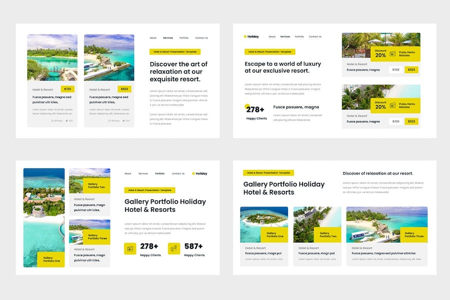 度假酒店旅游服务Keynote模板 - 顶尖PPT