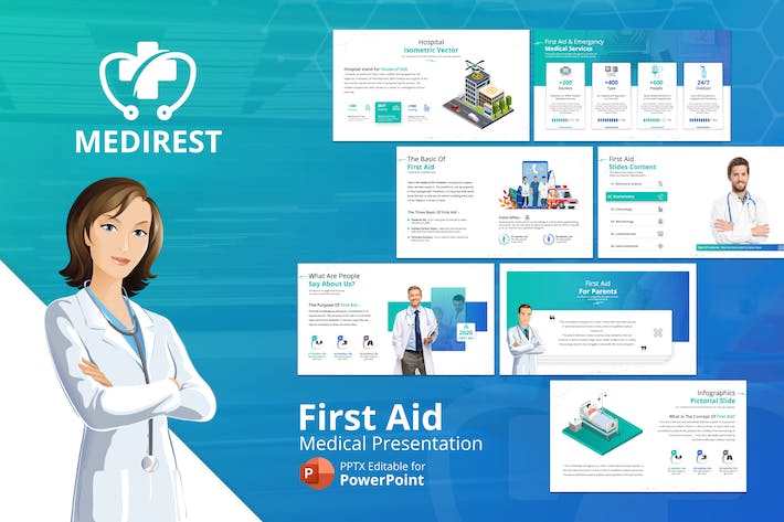 医疗相关机构急救培训组织PPT模板 - 顶尖PPT